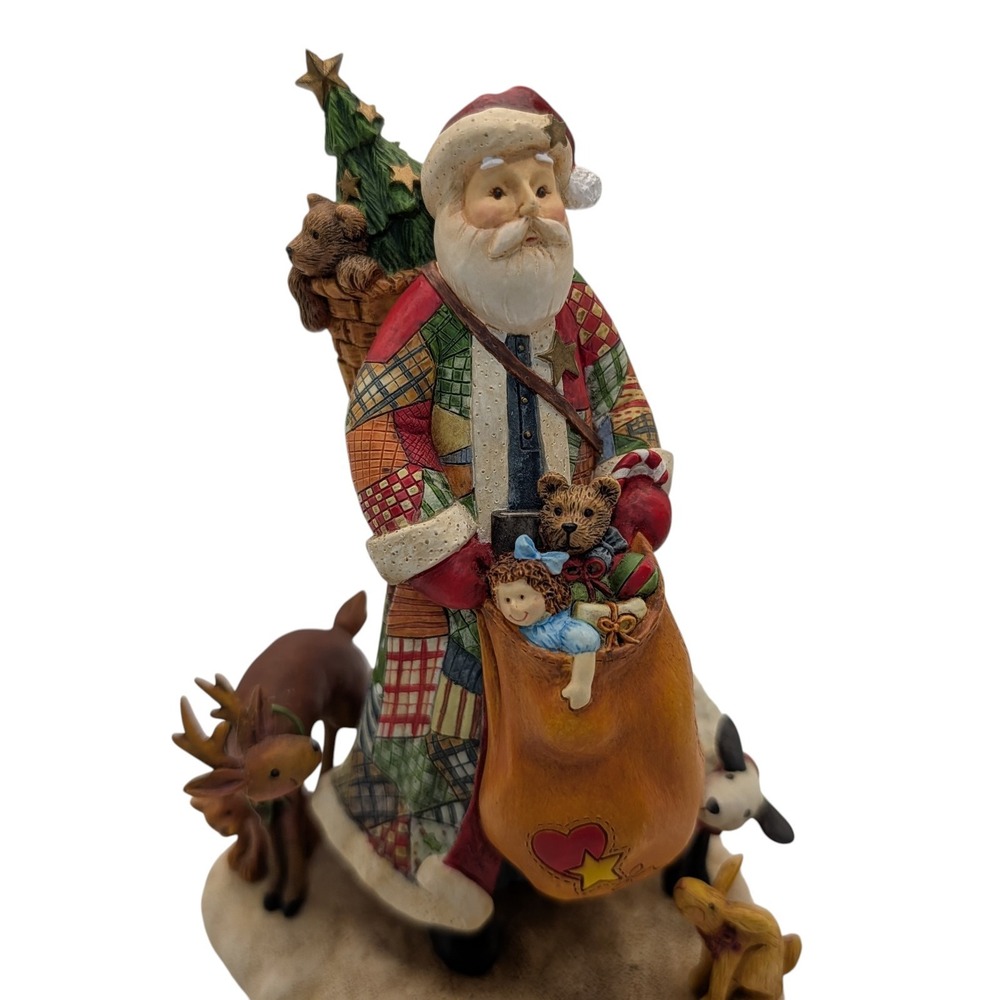 Lang and Wise Figurine Santas Generosity Patchwork Coat Box 1999 Ellen Stouffer - Picture 6 of 11